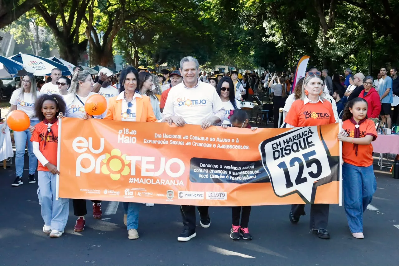 Caminhada Maio Laranja mobiliza comunidade no Parque do Ingá pelo combate ao abuso e à exploração de crianças e adolescentes