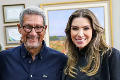 A deputada estadual Maria Victoria (PP) e o presidente da Sociedade Rural de Maringá (SRM), Henrique Pinto