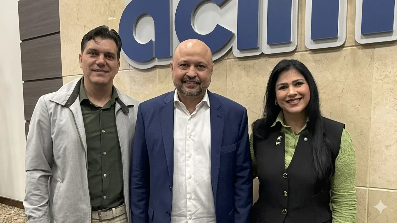 A vereadora e pré-candidata a deputada estadual, Dra. Giselli Bianchini e Edson Vasconcelos, presidente licenciado da Fiep e pré-candidato a vice-governador