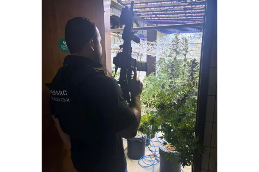 PCPR localiza laboratório de cultivo de maconha em Curitiba e prende três pessoas