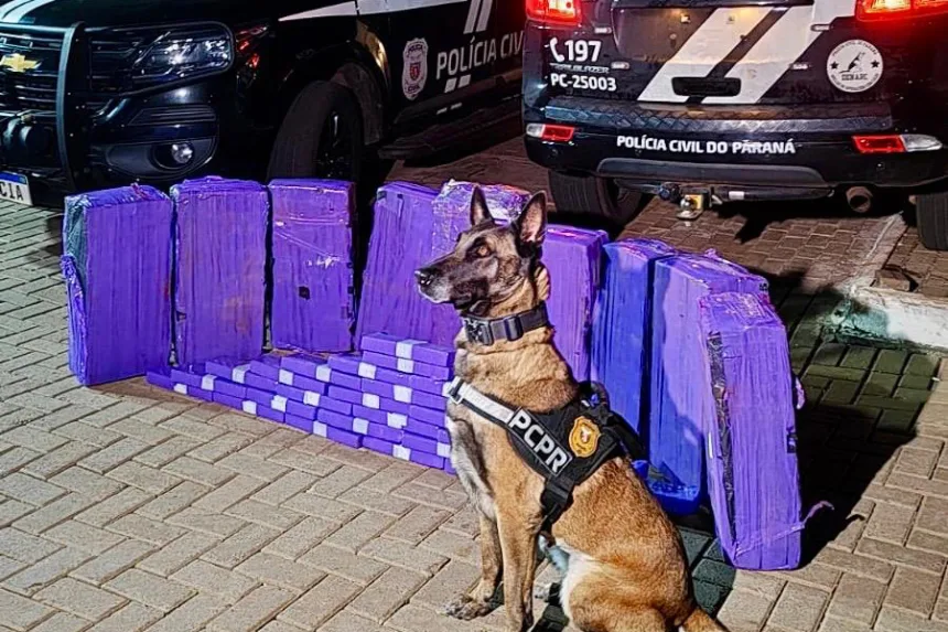 Cães de faro da PCPR interceptam mais de 227 quilos de maconha em duas ações