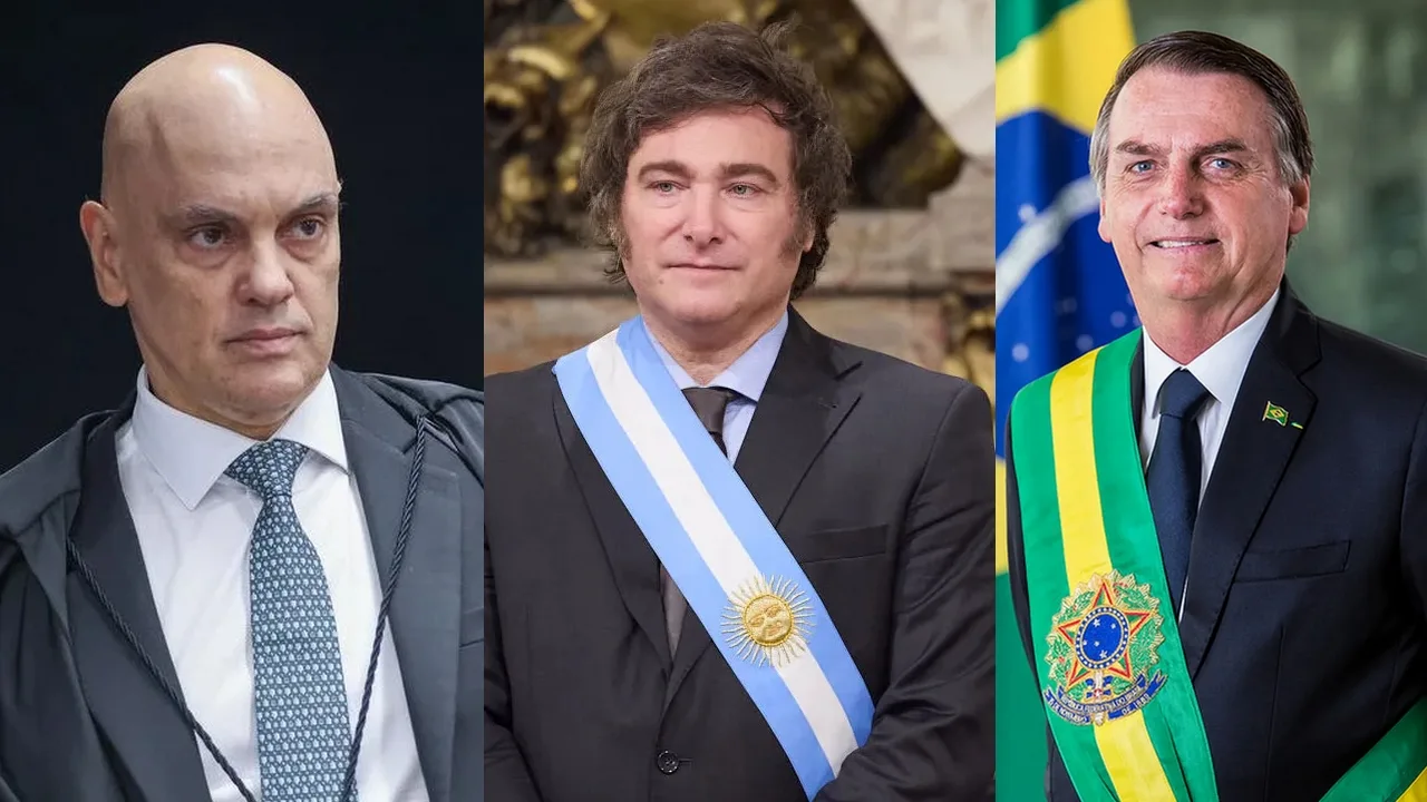 Moraes nega pedido de visita de Javier Milei a Jair Bolsonaro em prisão domiciliar
