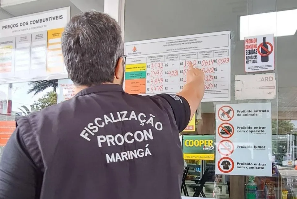 Procon Maringá aponta diferença de 11,13% nos preços da gasolina em postos da cidade