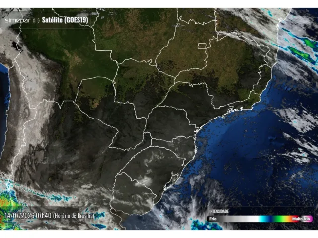 Radar Simepar, previsão do tempo no Paraná