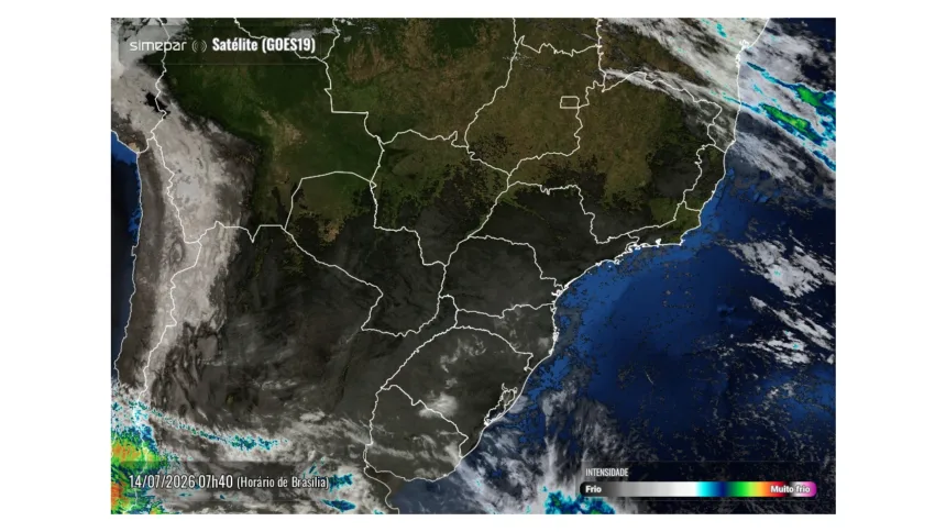 Radar Simepar, previsão do tempo no Paraná