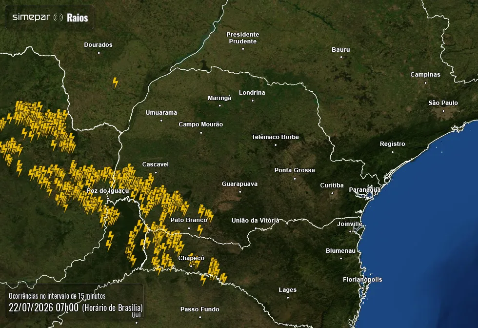 Previsão do tempo: frente fria traz chuvas fortes, risco de temporais e queda nas temperaturas no Paraná