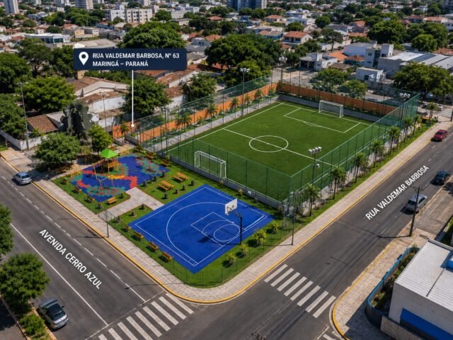 Com investimento de R$ 1.678.618,94, o Espaço Esportivo terá 3.512,42 metros quadrados