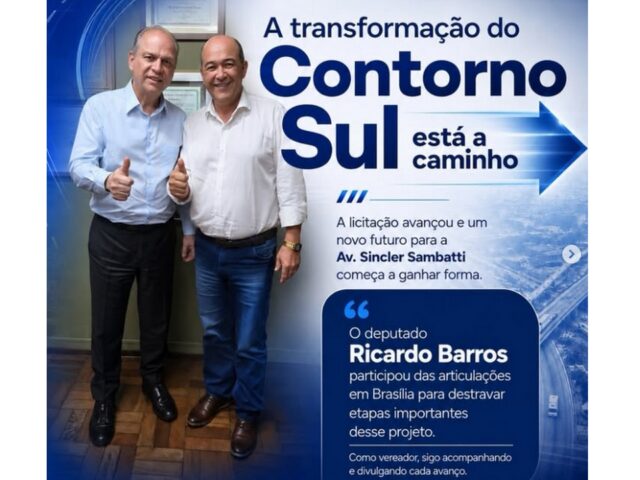 obra do Contorno Sul ganha novo impulso com articulação em Brasília