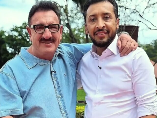O apresentador Ratinho do SBT e o deputado estadual Soldado Adriano José