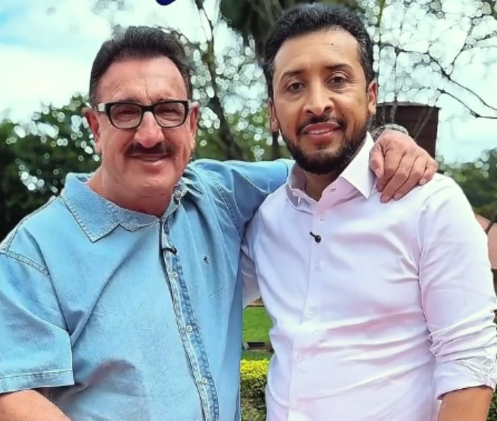 O apresentador Ratinho do SBT e o deputado estadual Soldado Adriano José