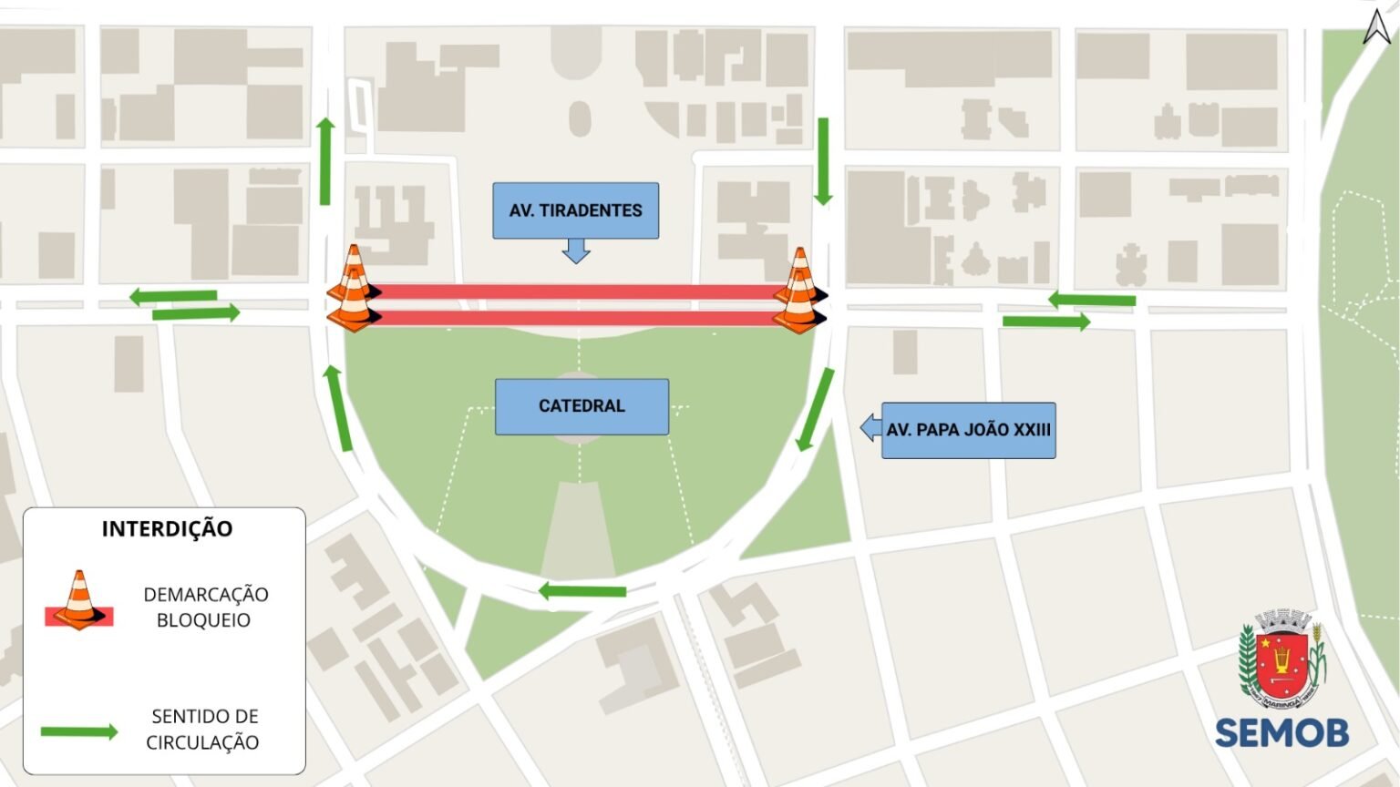 Trecho da Avenida Tiradentes será totalmente interditado