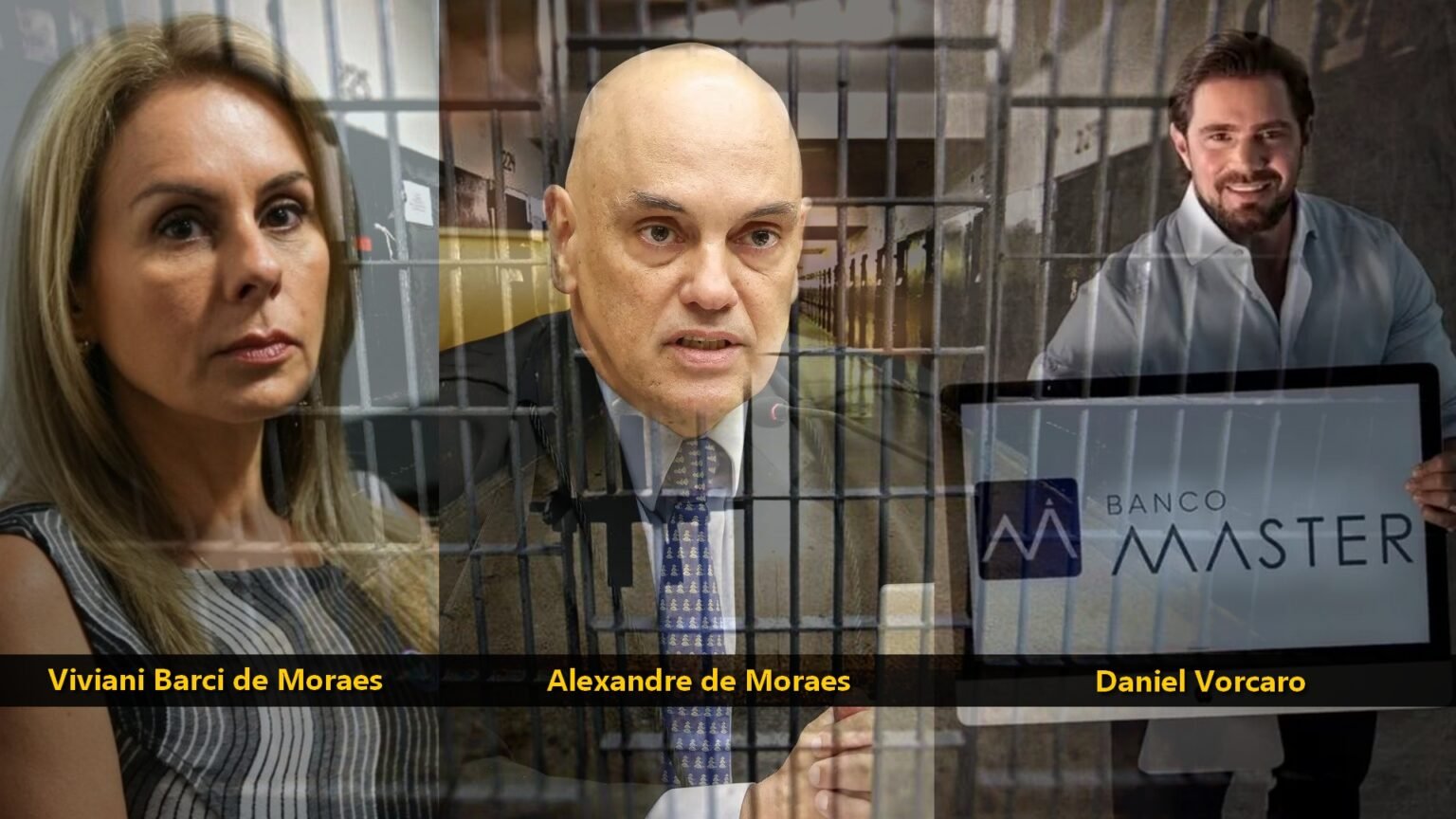 Viviani Barci, Alexandre de Moraes do STF e Daniel Vorcaro do Banco Master