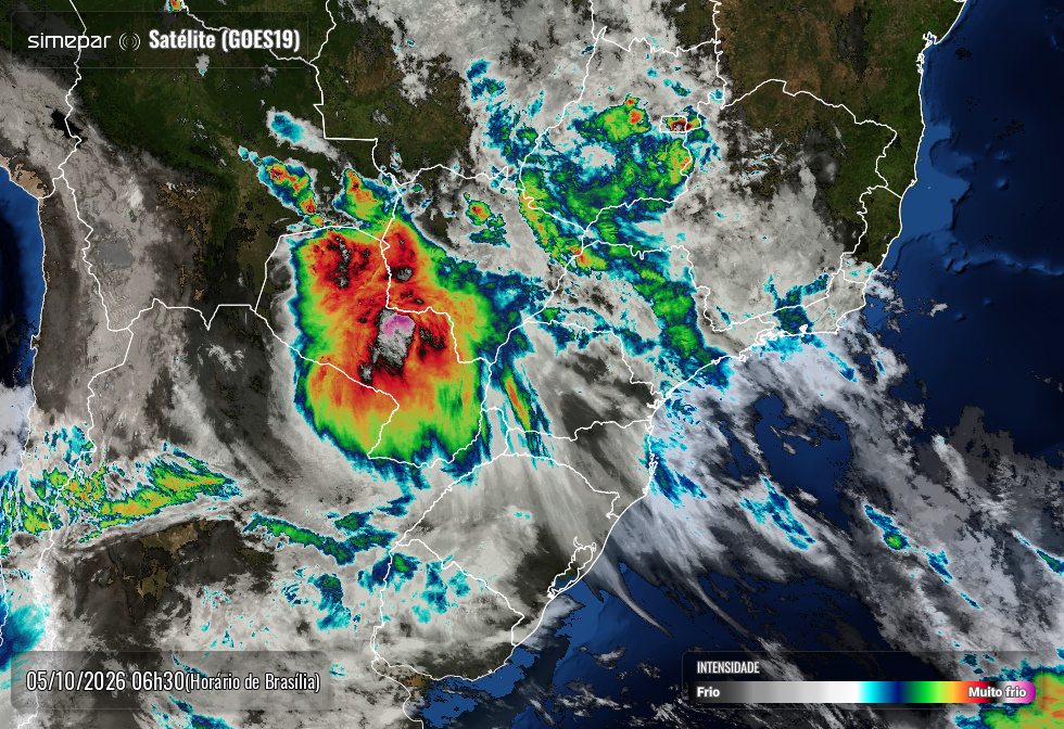 Paraná terá segunda-feira de tempo instável com risco de tempestades isoladas