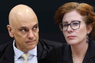 O ministro Alexandre de Moraes, do STF e a deputada Carla Zambelli