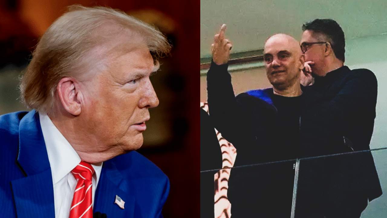 Lei Magnitsky de Donal Trump contra Alexandre de Moraes mostrando o dedo do meio
