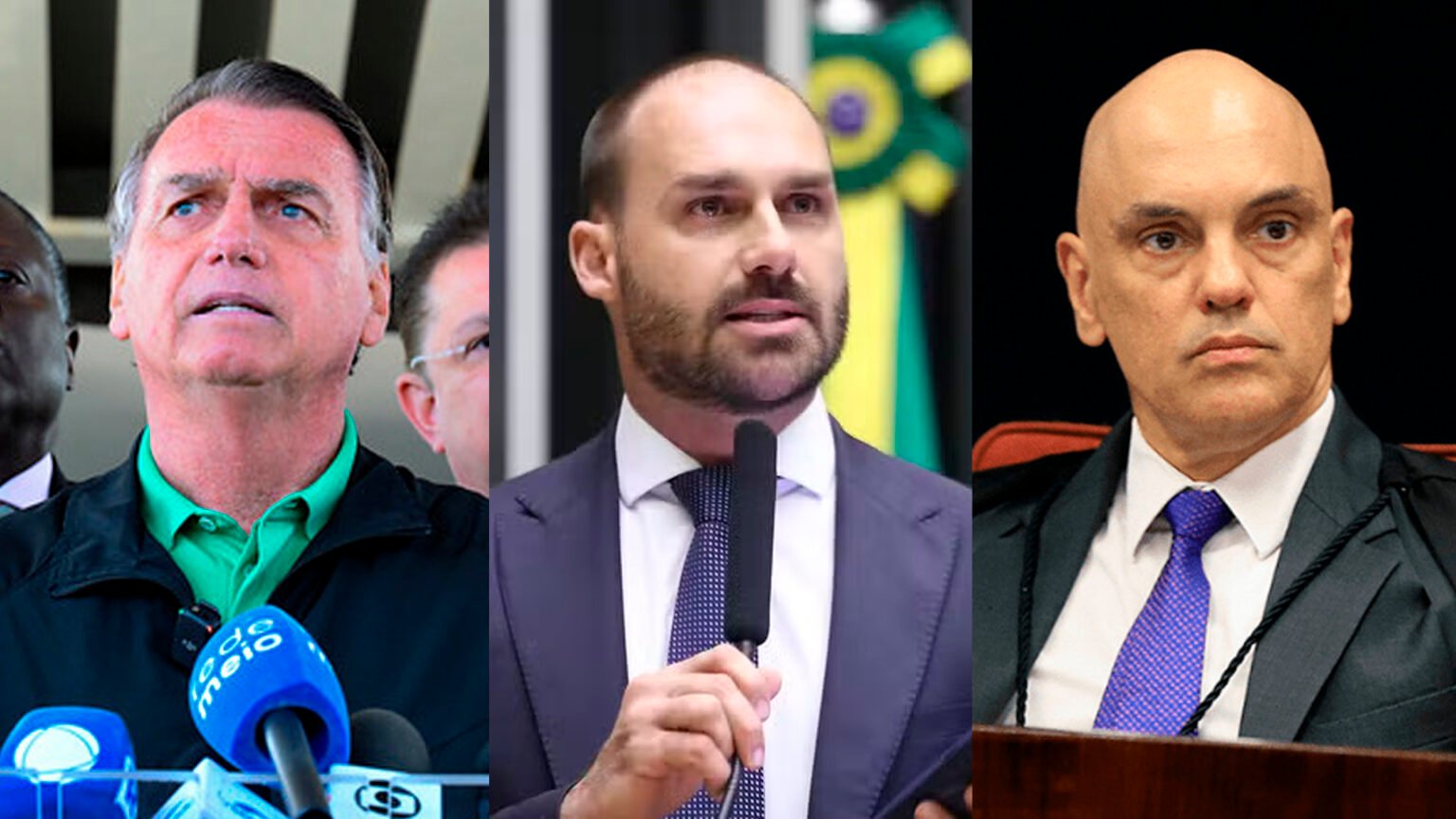 Jair Bolsonaro, Eduardo Bolsonaro e Alexandre de Moraes