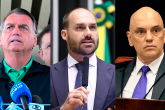 Jair Bolsonaro, Eduardo Bolsonaro e Alexandre de Moraes