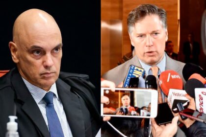 Ministro do STF, Alexandre de Moraes e o vice-secretário de Estado dos EUA, Christopher Landau.