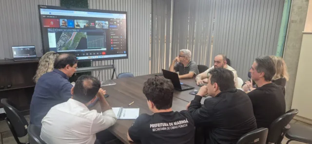 Reunião do grupo de trabalho encarregado pelas obras de restauração e duplicação da Avenida Prefeito Sincler Sambatti (Contorno Sul)