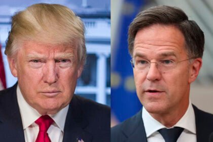 O presidente dos EUA, Donald Trump e osecretário-geral da OTAN, Mark Rutte