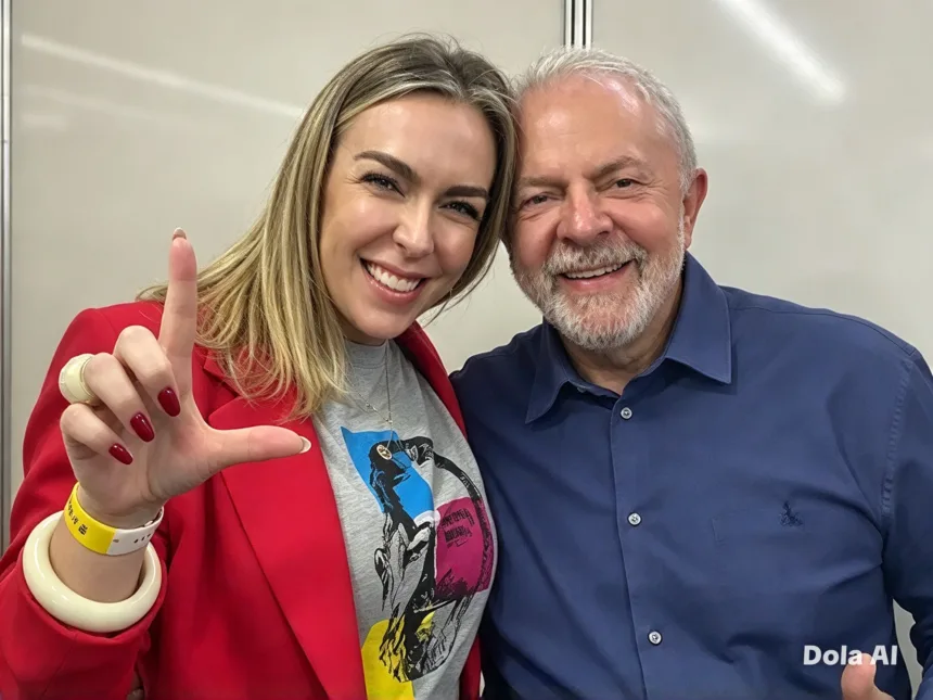A empresária e lobista Roberta Luchsinger e o presidente Luiz Inácio Lula da Silva