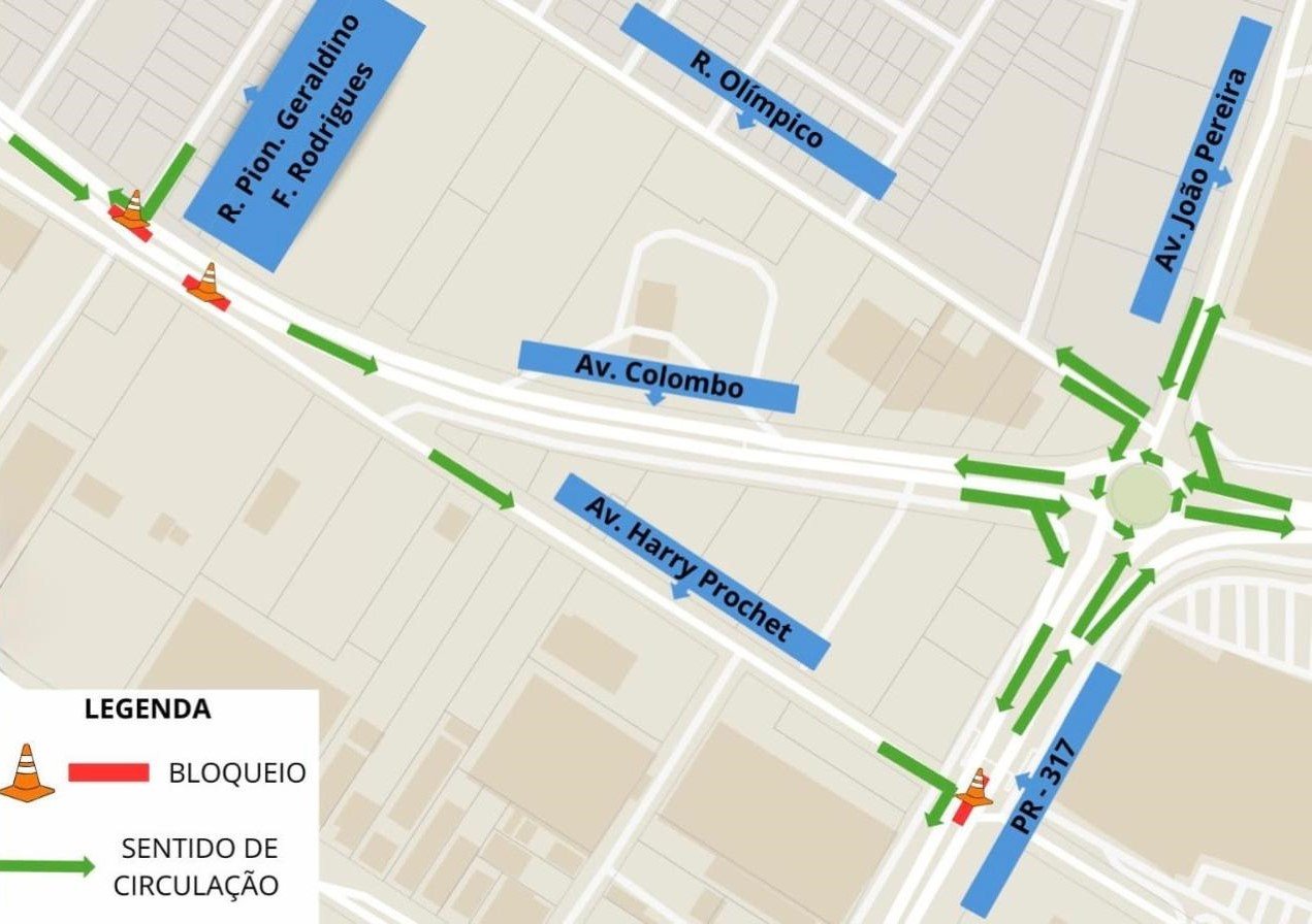 Rotatória do Trevo do Catuaí será liberada neste domingo, 14, a partir das 7h30