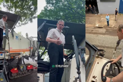 Silvio Barros pilota maquina fresadora