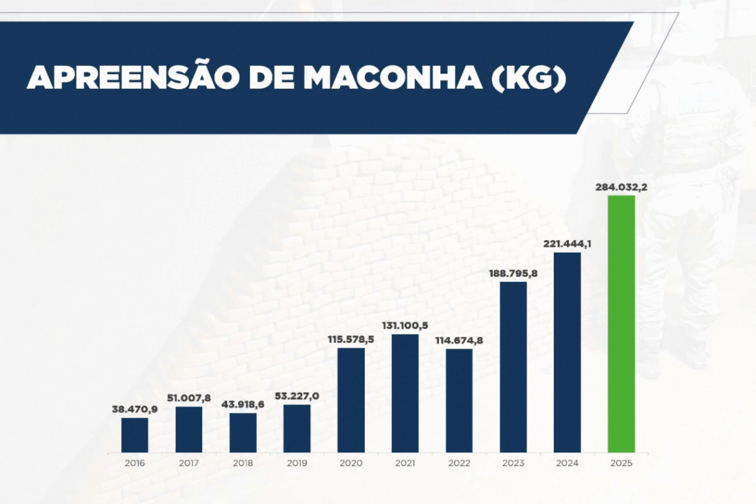 Combate ao tráfico: apreensões de drogas crescem 27,5% no Paraná no 1º semestre de 2025