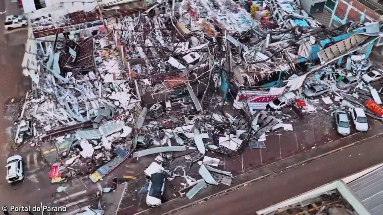 Destruição total: Tornado F2 atinge Rio Bonito do Iguaçu, deixando mortos e grande destruição no Paraná...