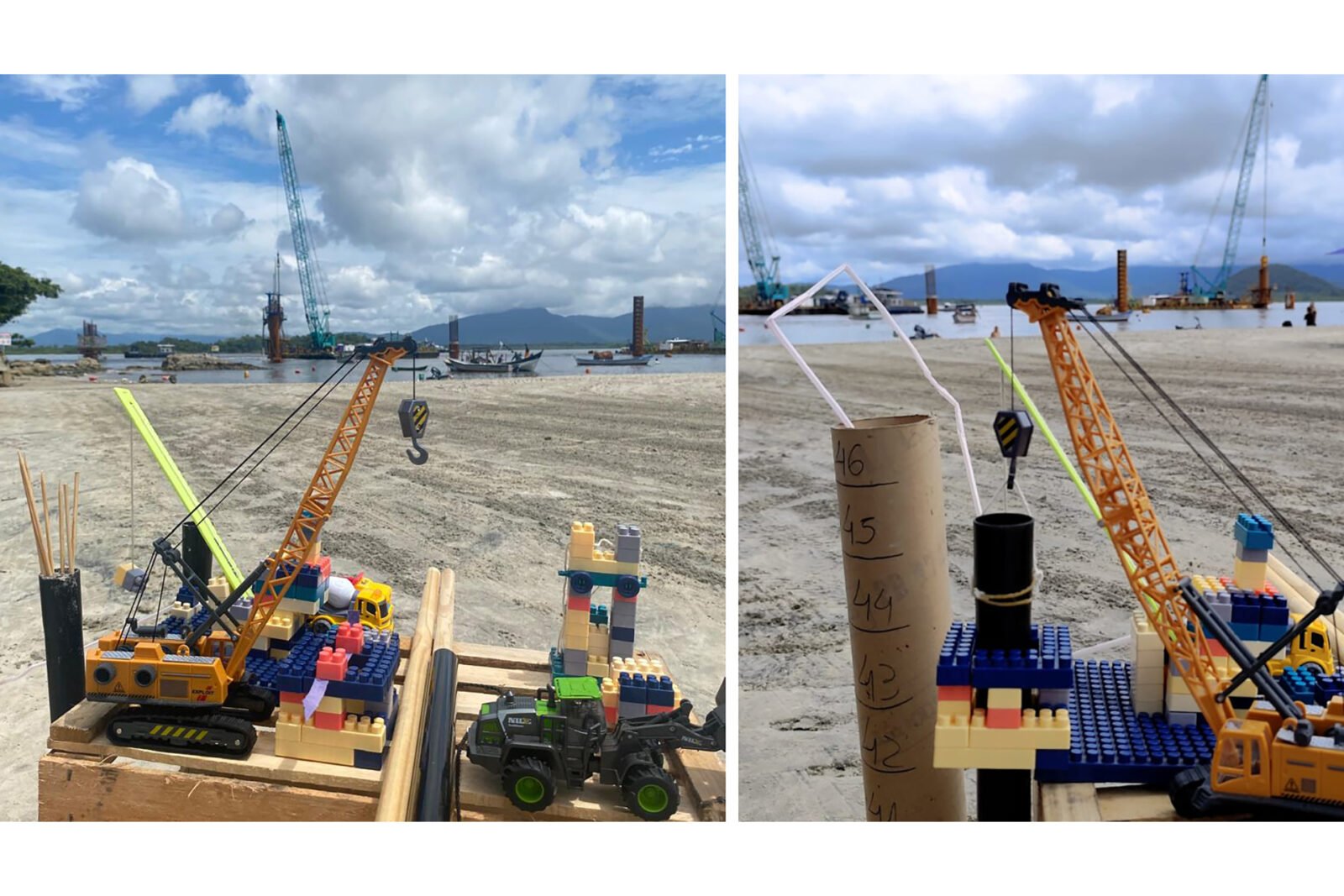 Menino sonha ser engenheiro e cria réplica da Ponte de Guaratuba com brinquedos