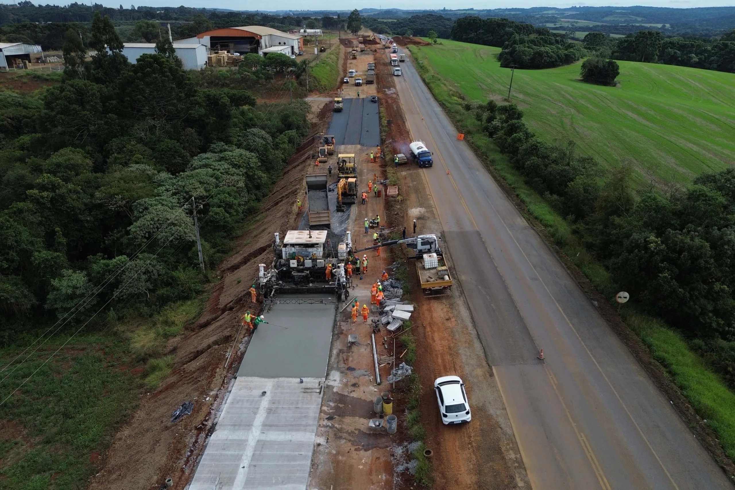 📷 Foto aérea do trecho em obras na PRC-466
