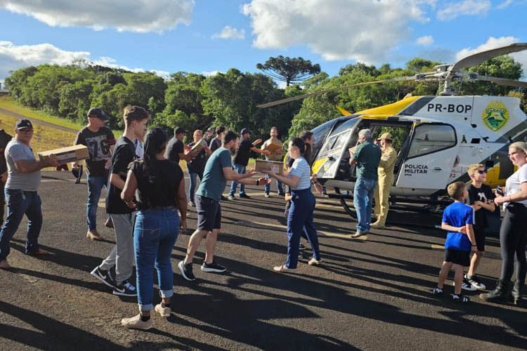 Apoio aéreo leva milhares de insumos hospitalares para região de Rio Bonito do Iguaçu
