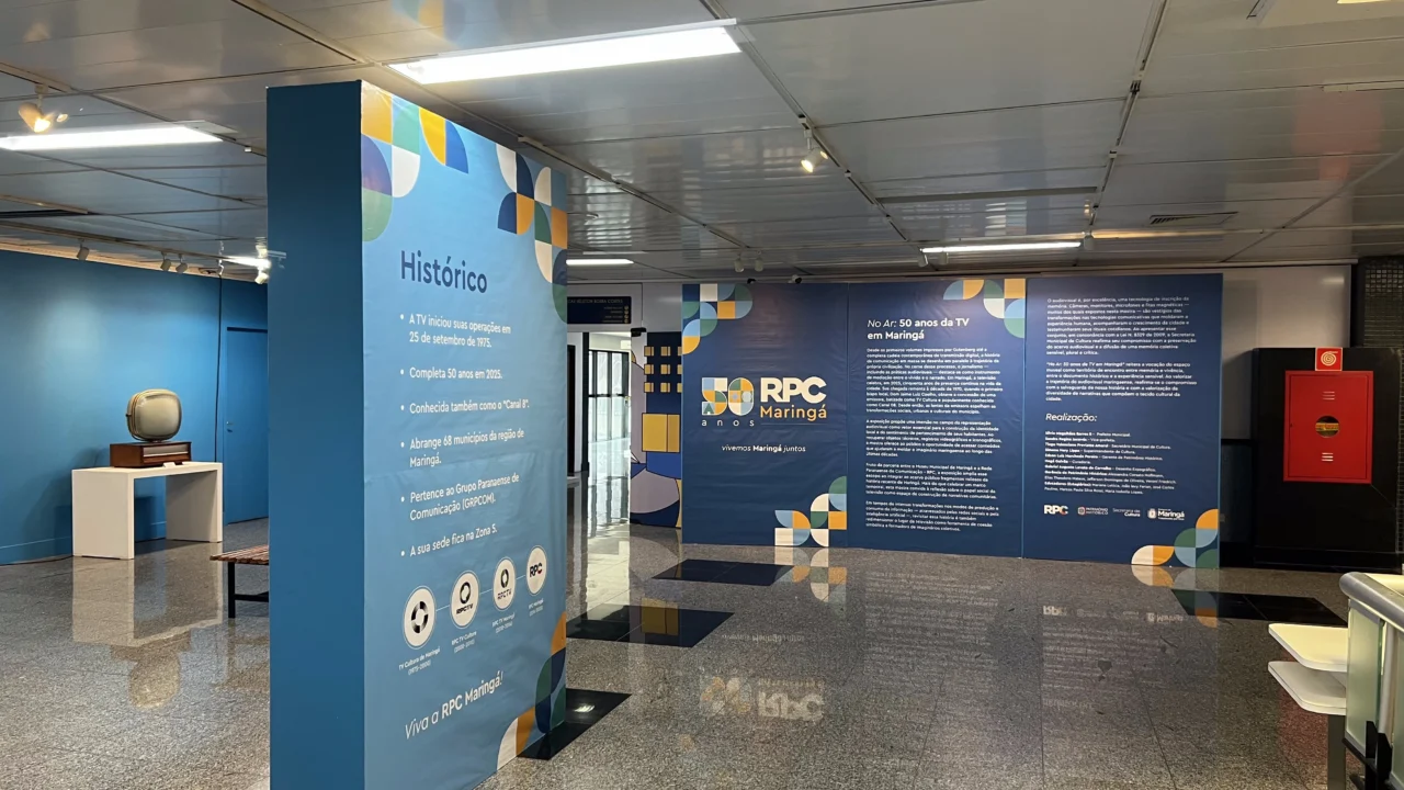 Audiovisual: exposição interativa Inédita sobre 50 anos da TV em Maringá é aberta no Teatro Calil Haddad